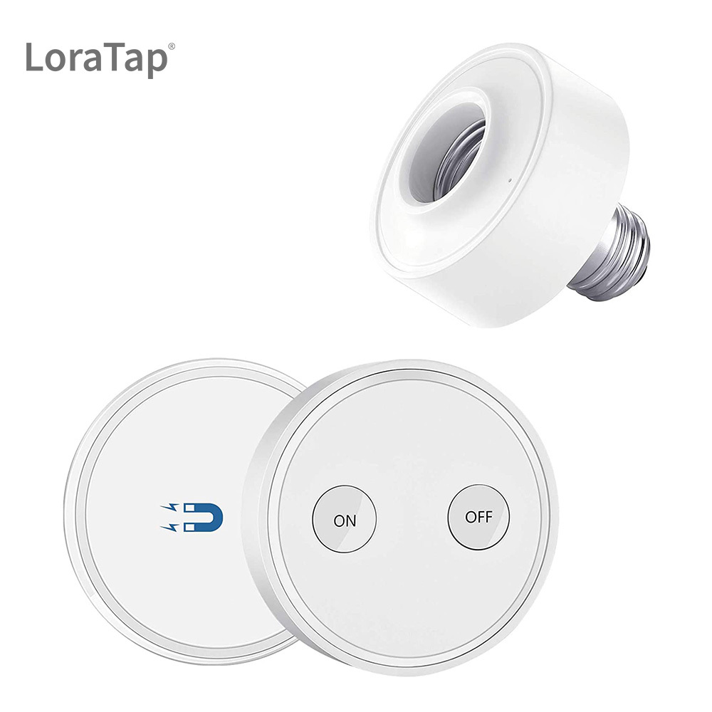 LoraTap Wireless Remote Control E27 Light Bulb Socket Lamp Switch Kit
