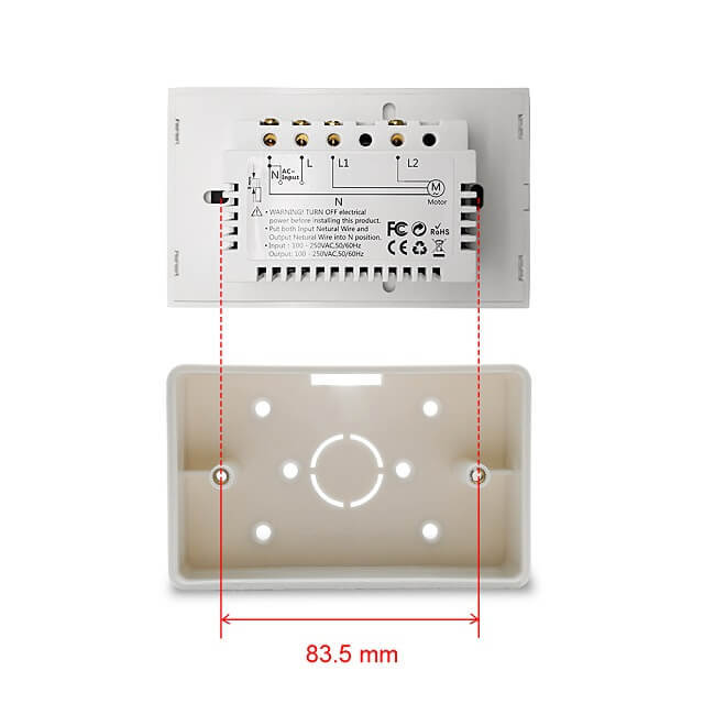 118×72mm Wall Mounted Junction Box for Curtain Blind Switch Box for US Standard WiFi Curtain Switch