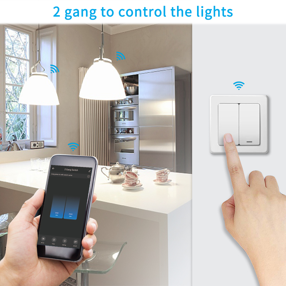 Tuya Smart Life Wifi Switch 2 Gang Relay Breaker Module Smart Lighting Google Home Alexa Echo Remote Control Timer Switch DIY