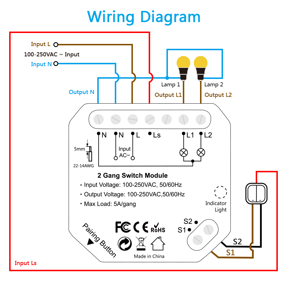 Tuya Smart Life Wifi Switch 2 Gang Relay Breaker Module Smart Lighting Google Home Alexa Echo Remote Control Timer Switch DIY