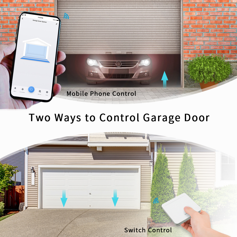 Tuya Smart Life Garage Door Sensor Controller Opener WiFi RF Switch Smart Home Google Home Amazon Alexa Echo App Alert No Hub