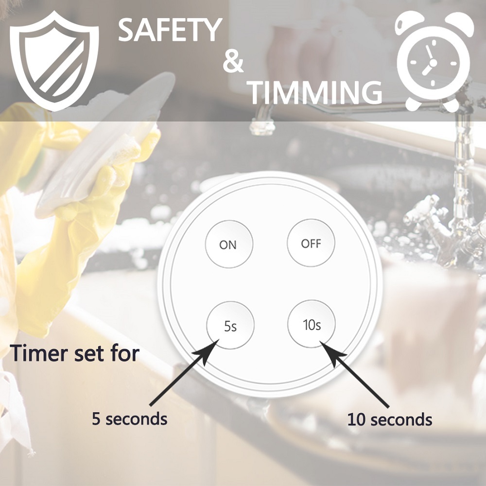 5s, 10s Garbage Disposal Waste Grinder Wireless Switch Timer EU KR Plug 16A air switch replace remote control Insinkerator Waste King
