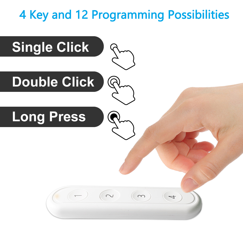 Tuya ZigBee 3.0 Wireless 4-Button Remote Control Switch Compatible with Smart Life Home Assistant