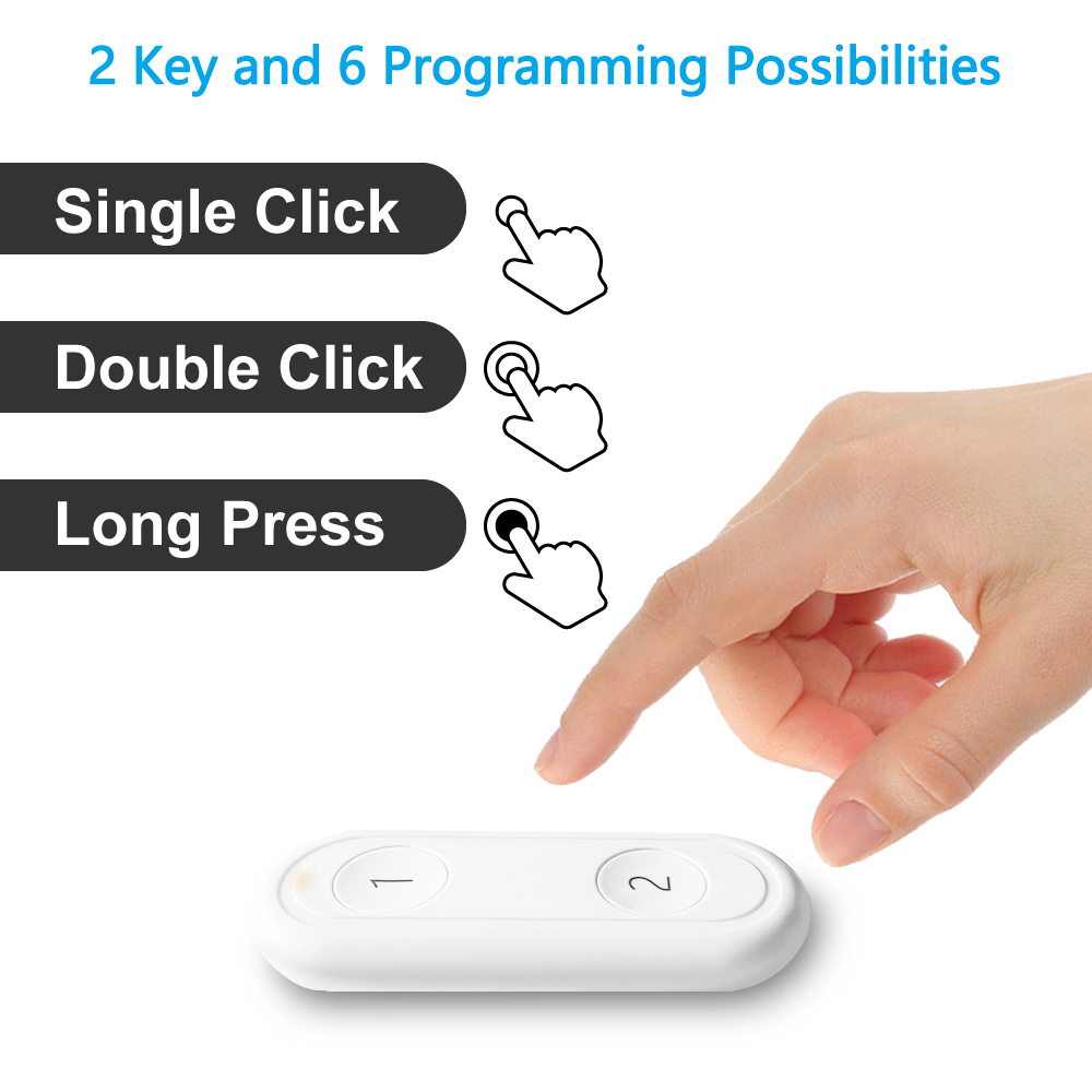 Tuya ZigBee 3.0 Wireless 2 Gang Remote Control Switch Compatible with Smart Life Home Assistant Zigbee2MQTT DIY