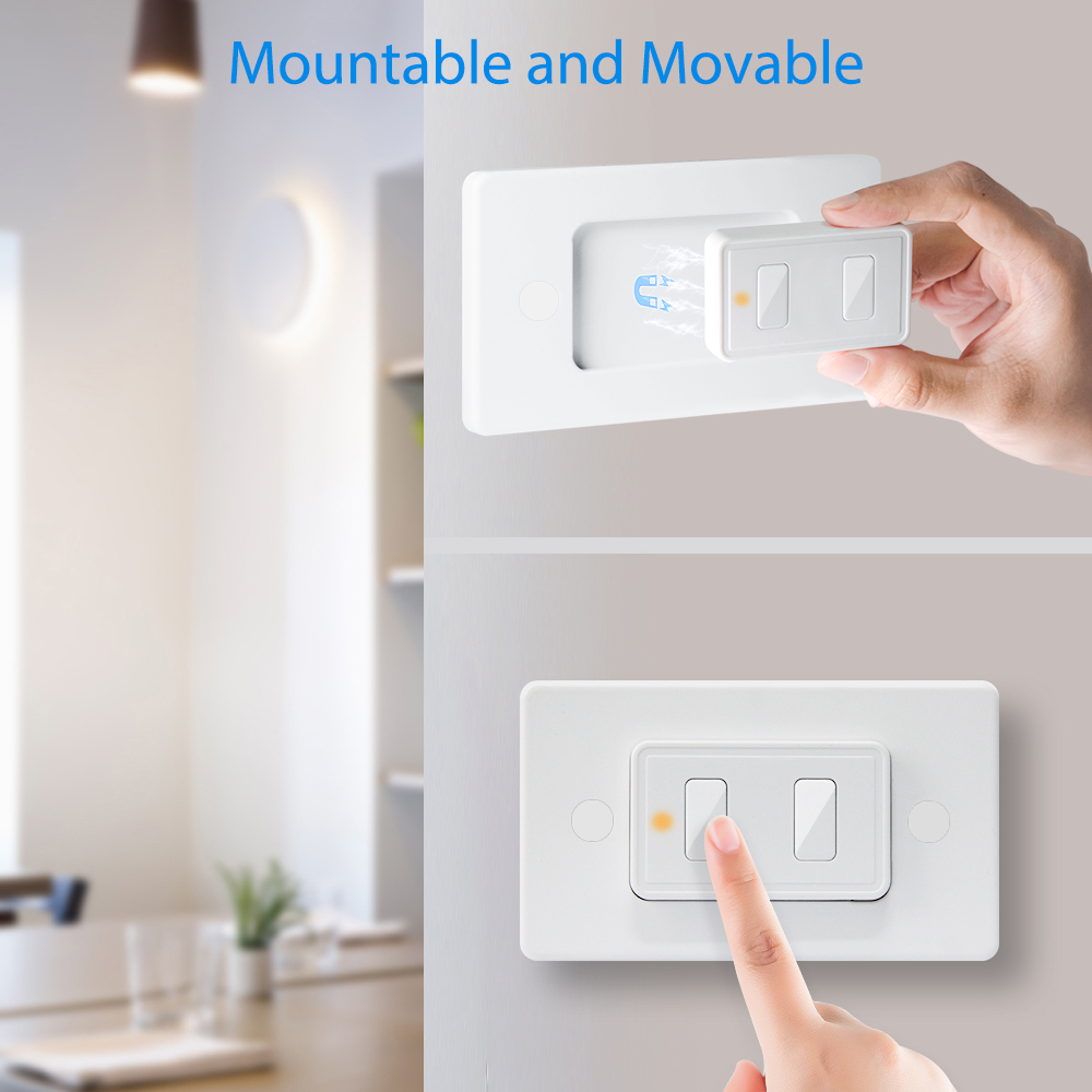 Tuya ZigBee 3.0 Wireless US 2 Gang Remote Control Switch Compatible with Smart Life Home Assistant Zigbee2MQTT DIY
