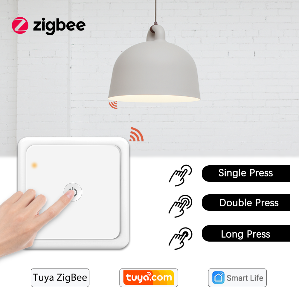 Tuya ZigBee 3.0 Wireless EU 1 Gang Remote Control Switch Compatible with Smart Life Home Assistant Zigbee2MQTT DIY