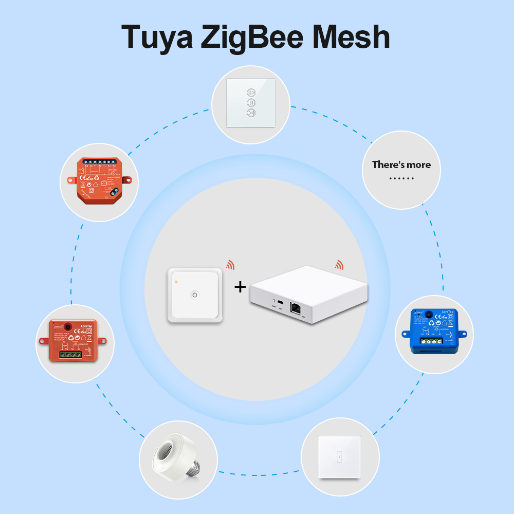 Tuya ZigBee 3.0 Wireless EU 1 Gang Remote Control Switch Compatible with Smart Life Home Assistant Zigbee2MQTT DIY