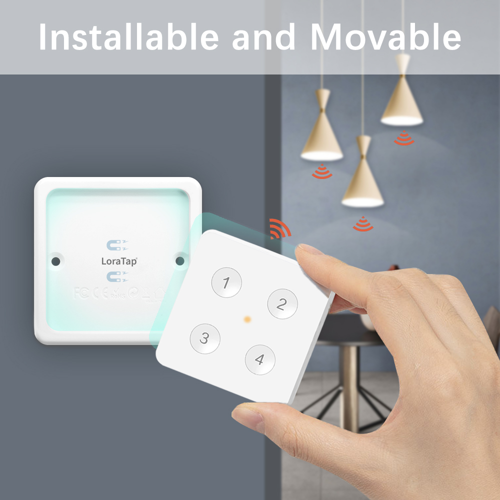 Tuya ZigBee 3.0 Wireless 4-Button Remote Control Scene Switch Compatible with Smart Life Home Assistant Zigbee2MQTT DIY