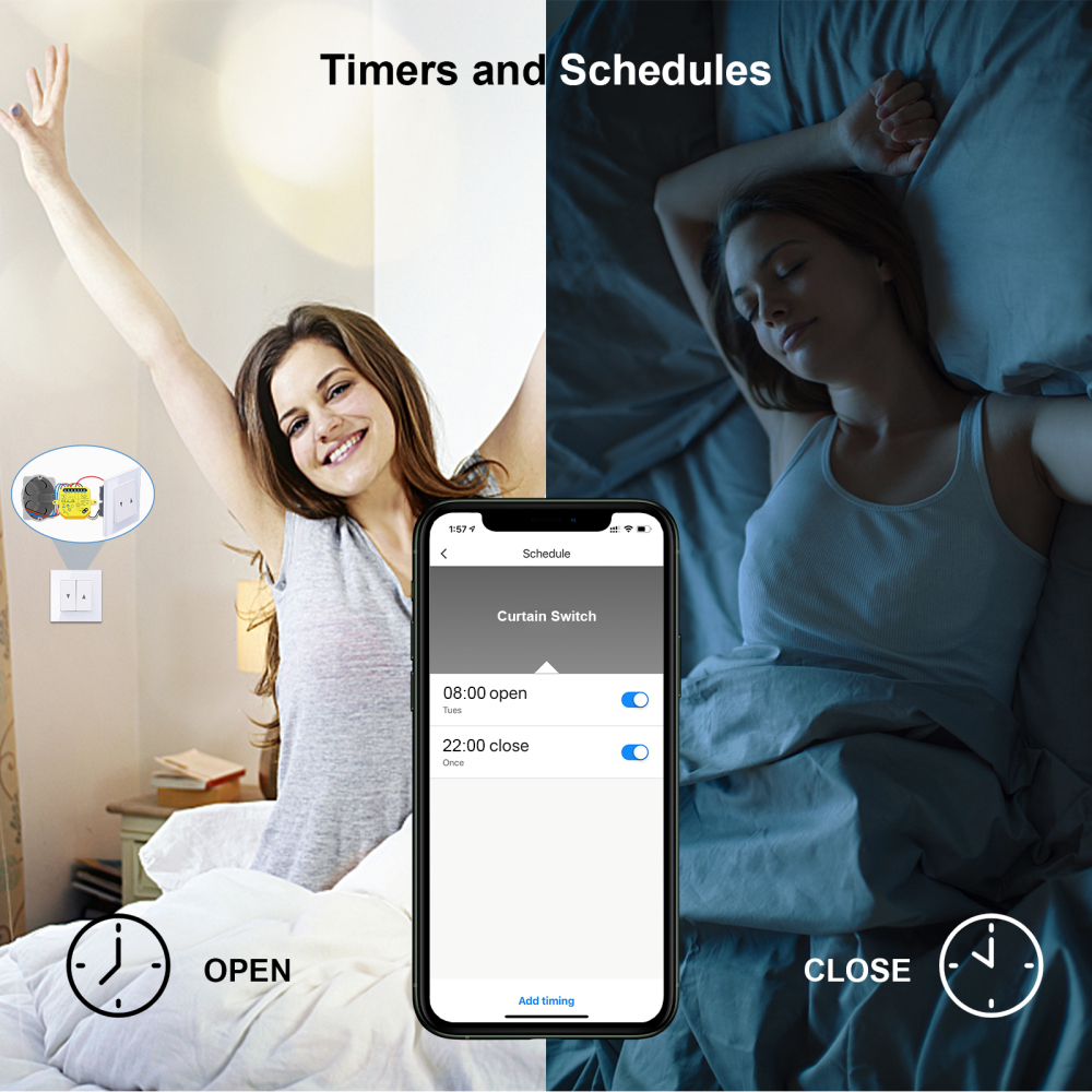 LoraTap Tuya Smart WiFi Curtain Switch Relay Module for Roller Shutter Window Blinds Google Home Alexa Voice Control