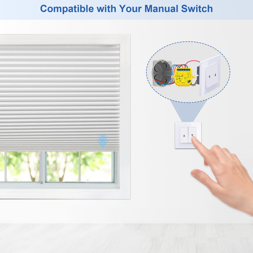 LoraTap Tuya Smart WiFi Curtain Switch Relay Module for Roller Shutter Window Blinds Google Home Alexa Voice Control