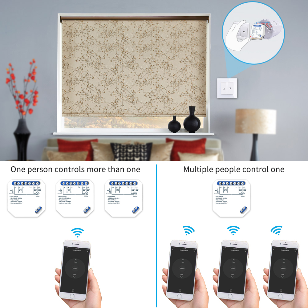 Tuya Smart Life RF WiFi Blinds Roller Shutter Curtain Switch Relay Module Multi Channel Remote Voice Control Google Home Alexa