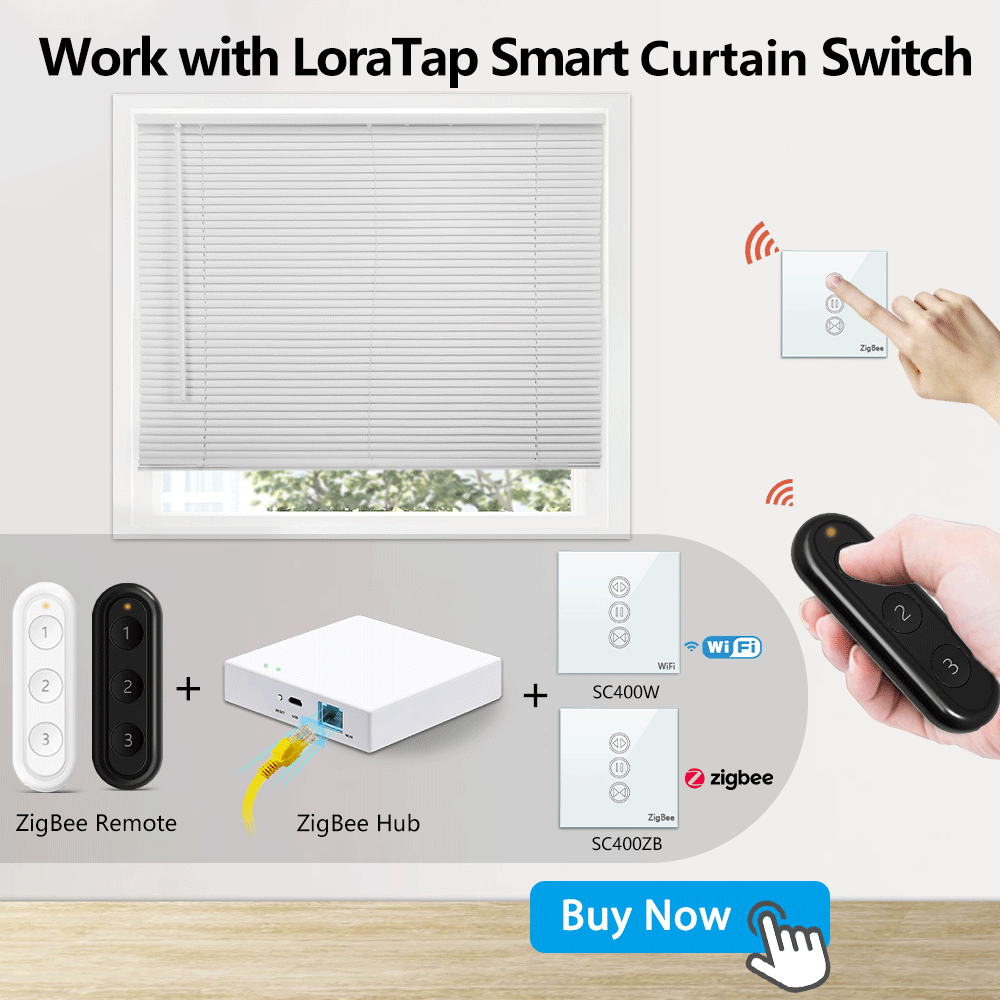 Tuya ZigBee 3.0 Wireless Portable Remote Control Curtain Switch Work with Smart Life Home Assistant