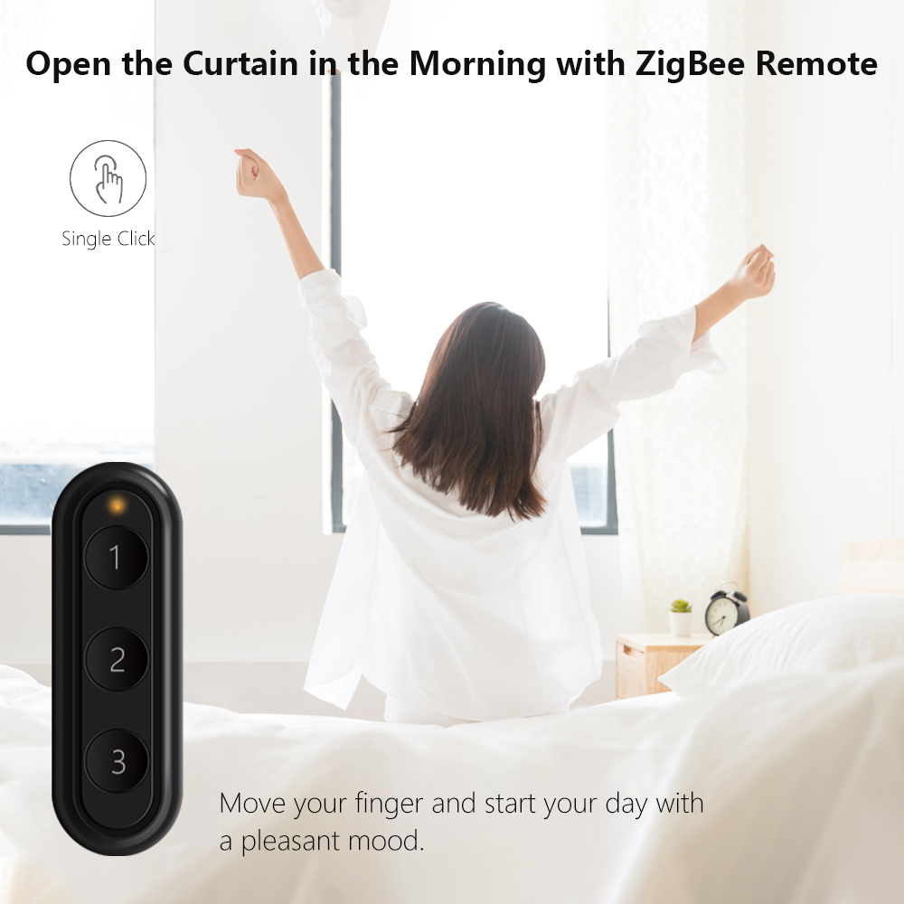 Tuya ZigBee 3.0 Wireless Portable Remote Control Curtain Switch Work with Smart Life Home Assistant