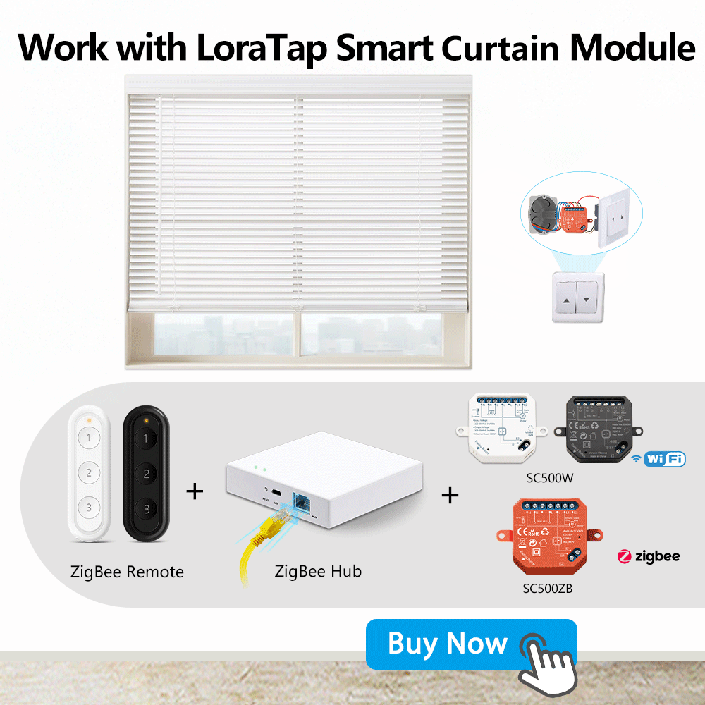 Tuya ZigBee 3.0 Wireless Portable Remote Control Curtain Switch Work with Smart Life Home Assistant
