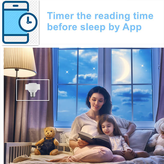 LoraTap Smart WiFi Bulb Socket E26/E27 Wi-Fi LED Light Bulb Lamp Timer Holder Adapter, Voice Control with Amazon Alexa and Google Home Assistant