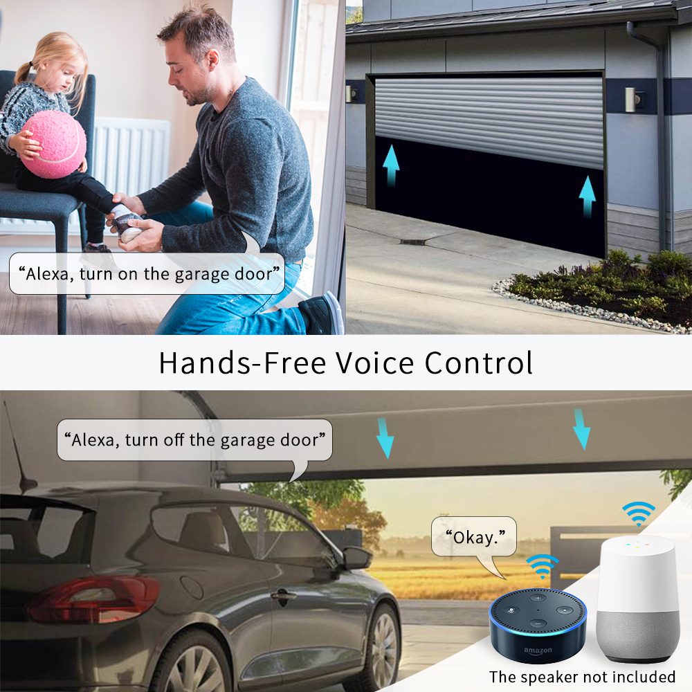 Tuya Smart Life New Wireless Garage Door Controller Opener Remote WiFi Switch Voice Control Alexa Echo Google Home No Hub Needed