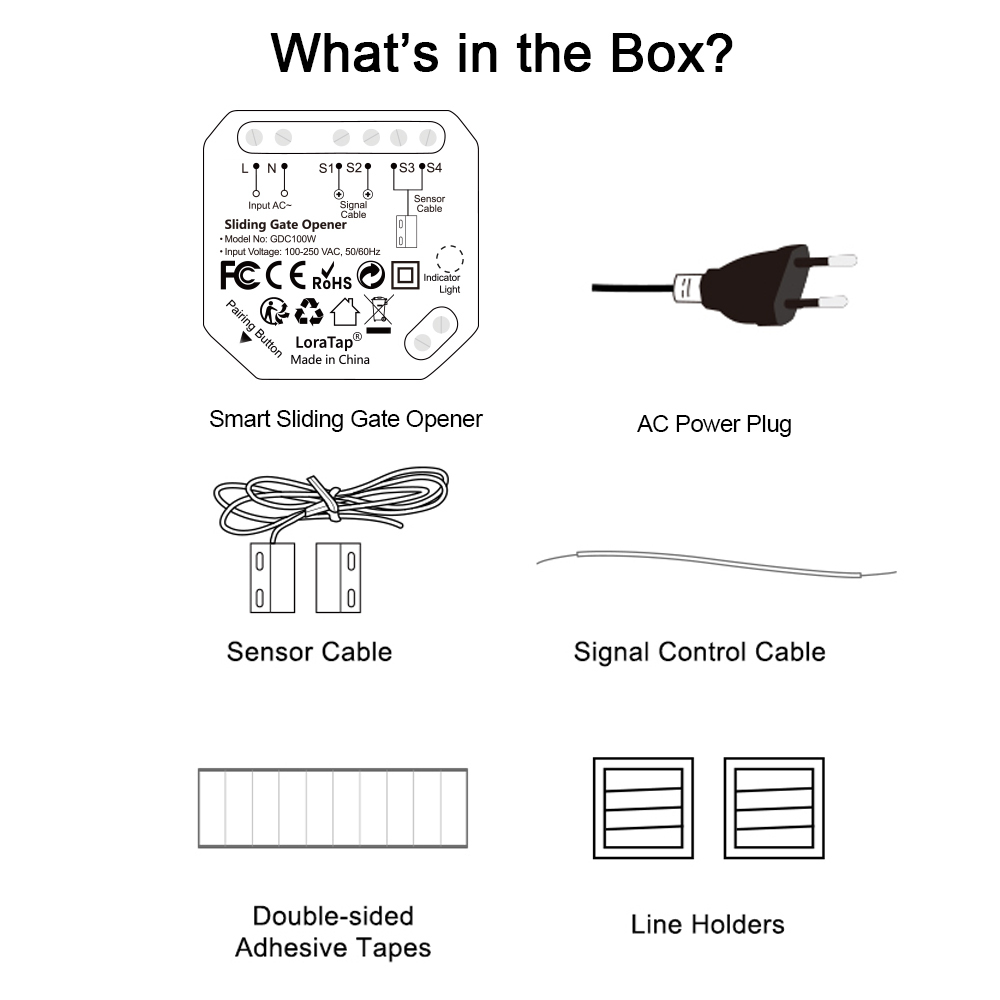 LoraTap WiFi Sliding Gate Motor Opener Controller Switch Tuya Smart Life Opening Home Remote Alexa Garage Door
