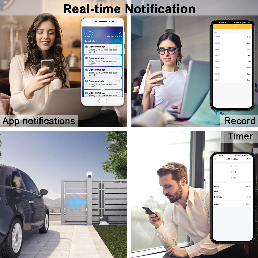 LoraTap WiFi Sliding Gate Motor Opener Controller Switch Tuya Smart Life Opening Home Remote Alexa Garage Door