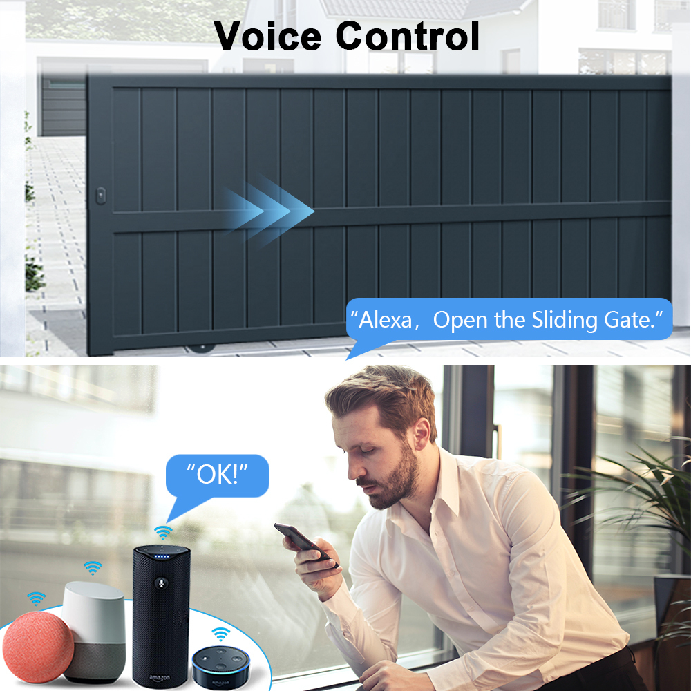 LoraTap WiFi Sliding Gate Motor Opener Controller Switch Tuya Smart Life Opening Home Remote Alexa Garage Door