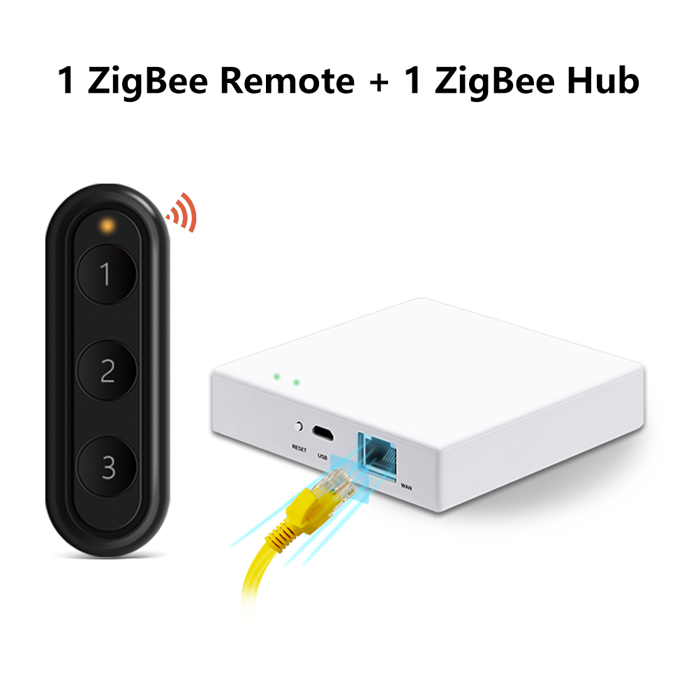 Tuya ZigBee 3.0 Wireless Portable Remote Control Curtain Switch Work with Smart Life Home Assistant