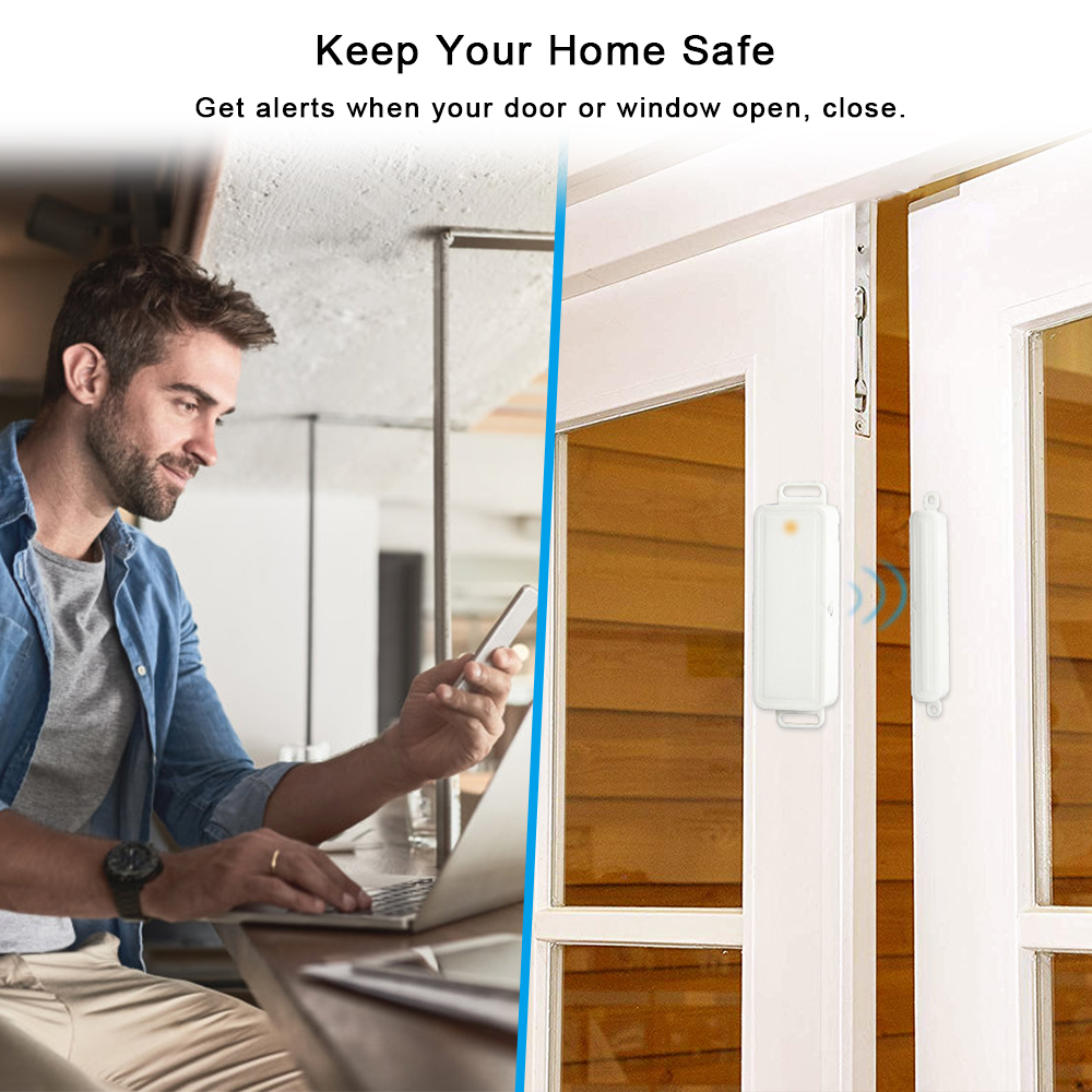 Tuya Smart Life WiFi Door and Window Sensor Door Open / Closed Detectors WiFi App Notification Alert Security Alarm