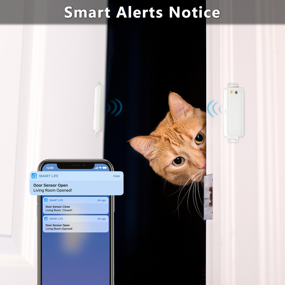 Tuya Smart Life ZigBee 3.0 Door and Window Sensor Door Open / Closed Detectors WiFi App Notification Alert Security Alarm