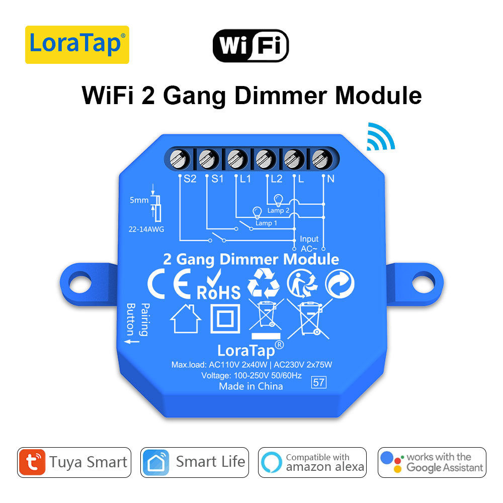 LoraTap WiFi & ZigBee Dimming Light Switch Relay Breaker Module Tuya Smart Life App Remote Control Timing Automation