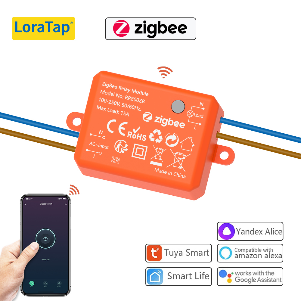 LoraTap Tuya ZigBee 3.0 Wireless Switch Socket Module Remote Control, Work with Echo Alexa Google Home Voice Automation DIY