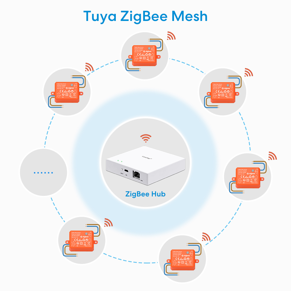 LoraTap Tuya ZigBee 3.0 Wireless Switch Socket Module Remote Control, Work with Echo Alexa Google Home Voice Automation DIY