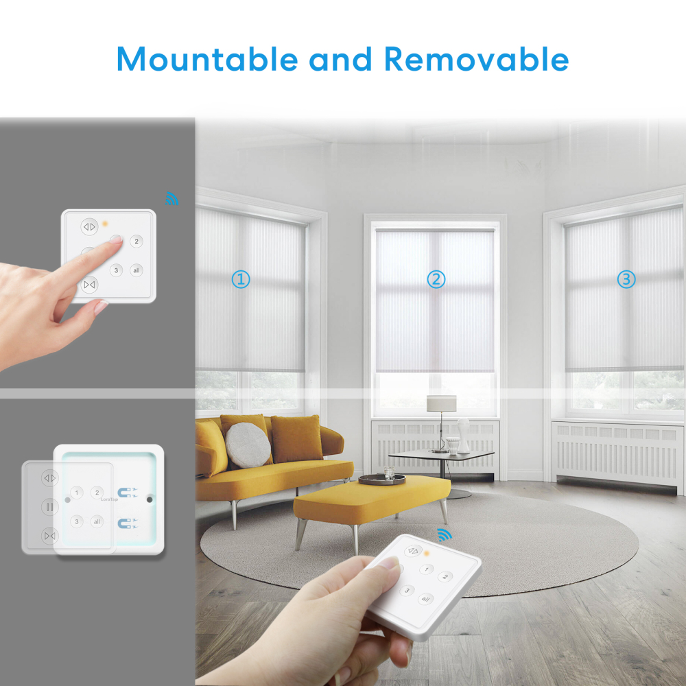 LoraTap Wireless Roller Shutter Module, 3 in 1, with RF Remote Control, 868Mhz Radio Transmitter, Curtain Stores Switch Switch, Wall Relay