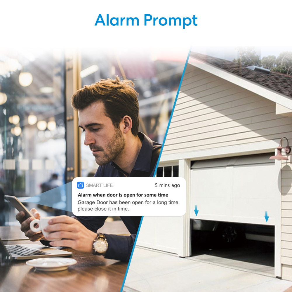 LoraTap WiFi Smart Garage Door Opener with Wireless Remote Control, Remote Control with Smart Life App, Compatible with  Alexa and Google Assistant