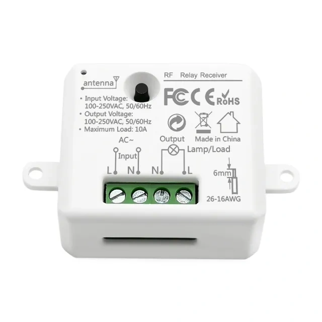 LoraTap Magnetic Wireless Lights Switch Kit (Two 2-button remote and one relay receiver) 868Mhz for EU market