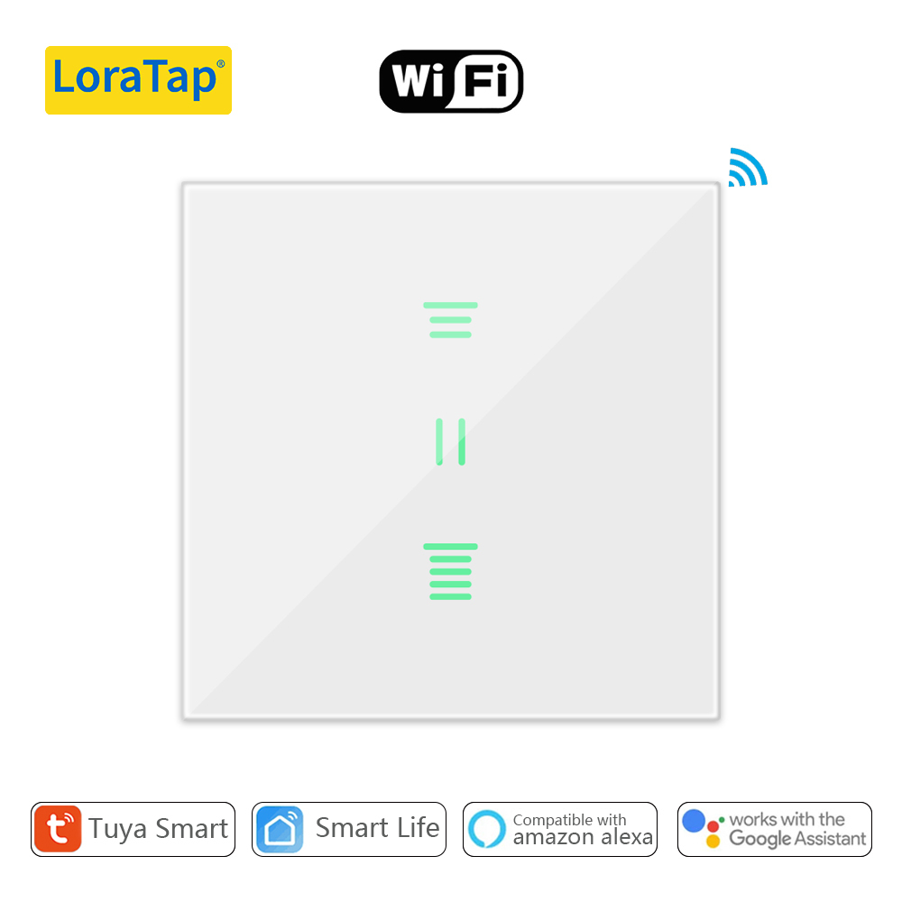 LoraTap Tuya Smart Life WiFi Curtains Blinds Switch Roller Shutters Motor Switch Backlight Style Google Home Alexa Voice Control