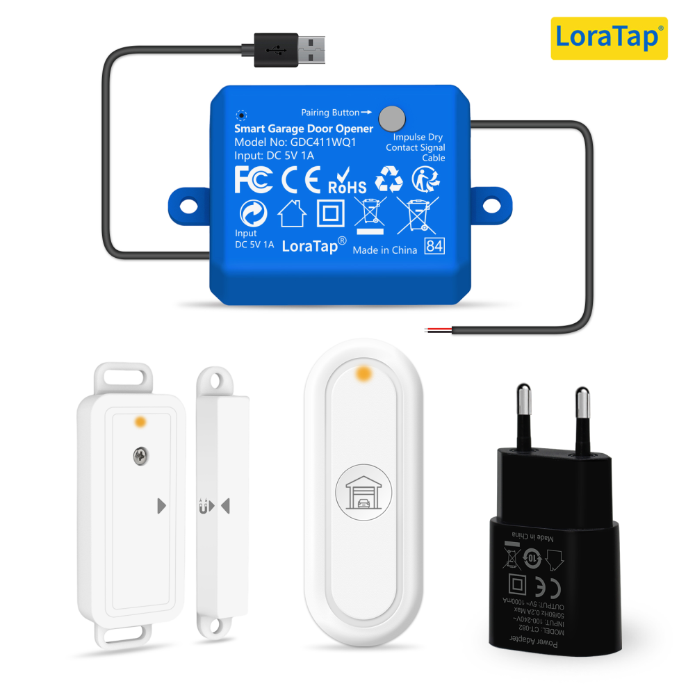 LoraTap WiFi Smart Garage Door Opener with Wireless Remote Control, Remote Control with Smart Life App, Compatible with  Alexa and Google Assistant