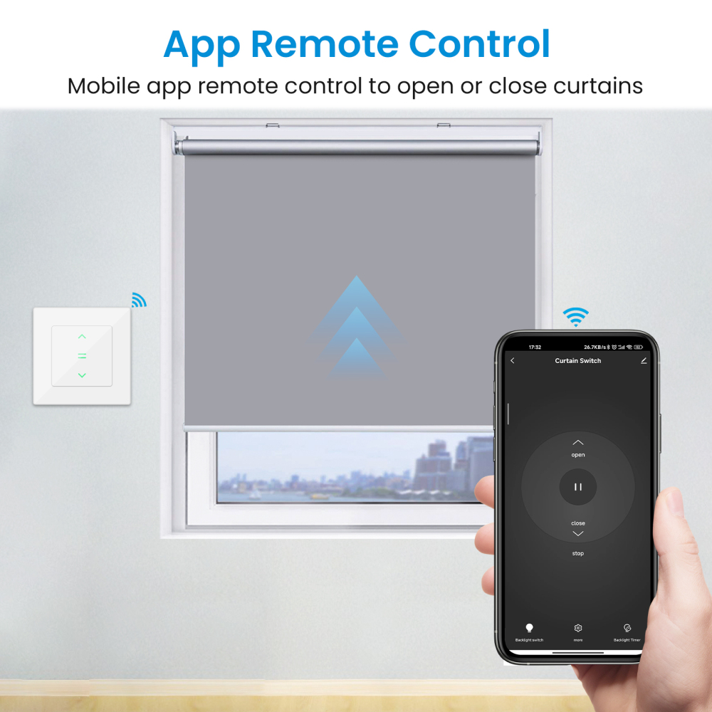 LoraTap WiFi Touch Curtain Motorized Switch for Roller Shutter Tuya Smart Life Remote Control Alexa Google Home Automation