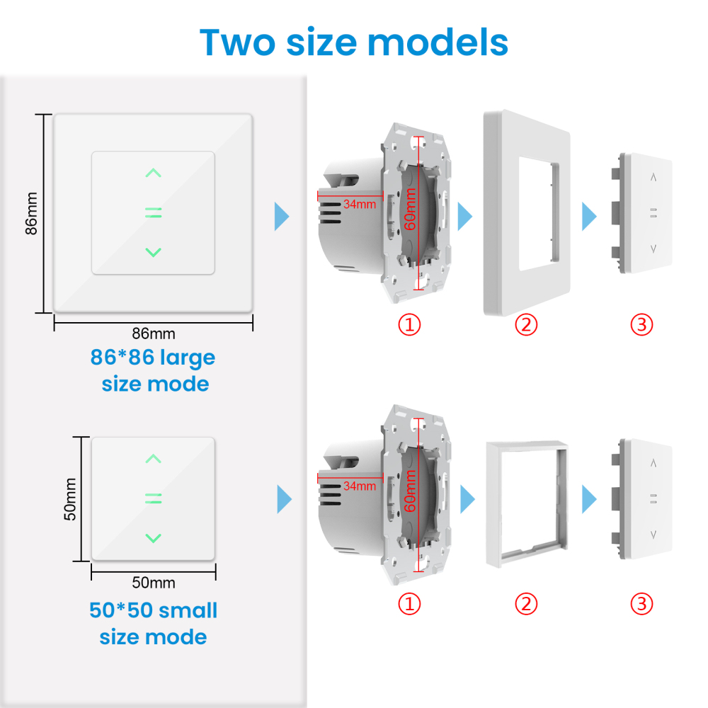 LoraTap WiFi Touch Curtain Motorized Switch for Roller Shutter Tuya Smart Life Remote Control Alexa Google Home Automation
