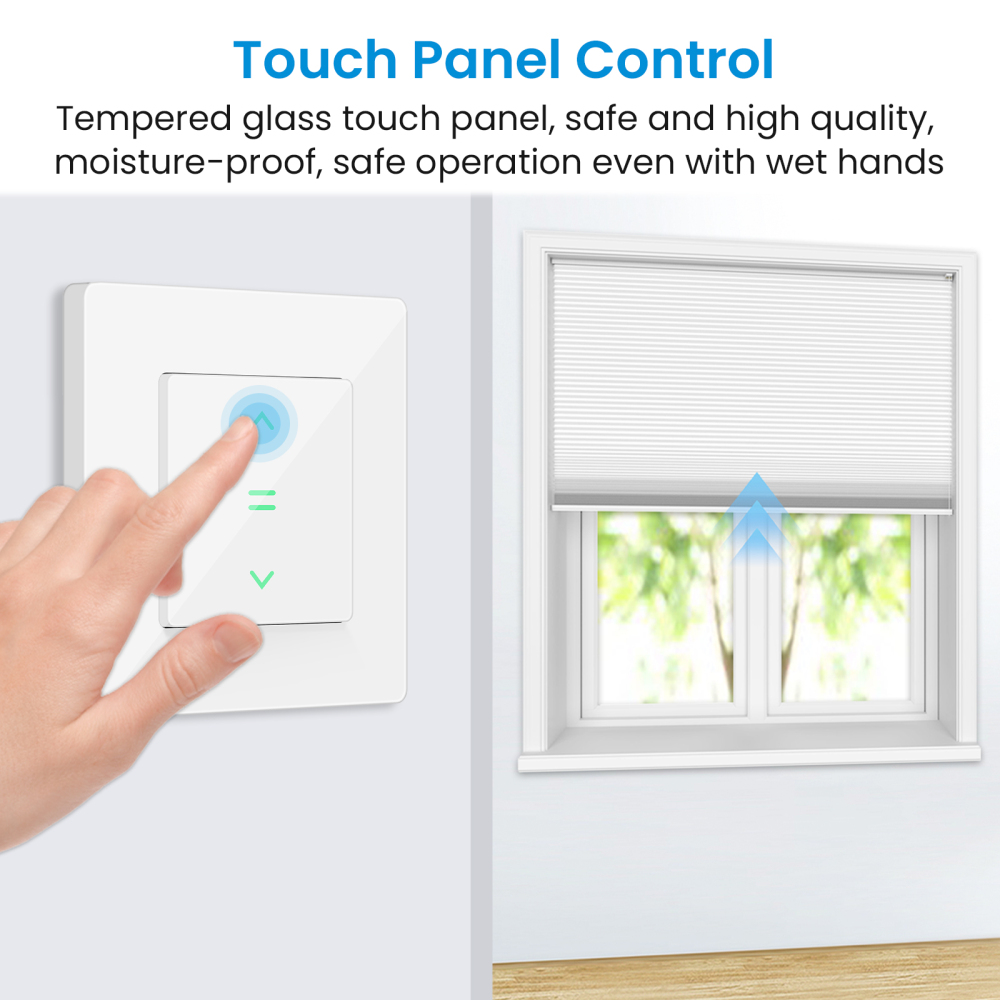 LoraTap WiFi Touch Curtain Motorized Switch for Roller Shutter Tuya Smart Life Remote Control Alexa Google Home Automation