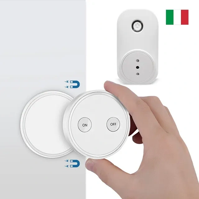 LoraTap Remote Control Socket, 2500 Watts, 200M Range, 868Mhz Radio, 10 Years Autonomy, Smart Wireless Electrical Outlet, Batteries Included