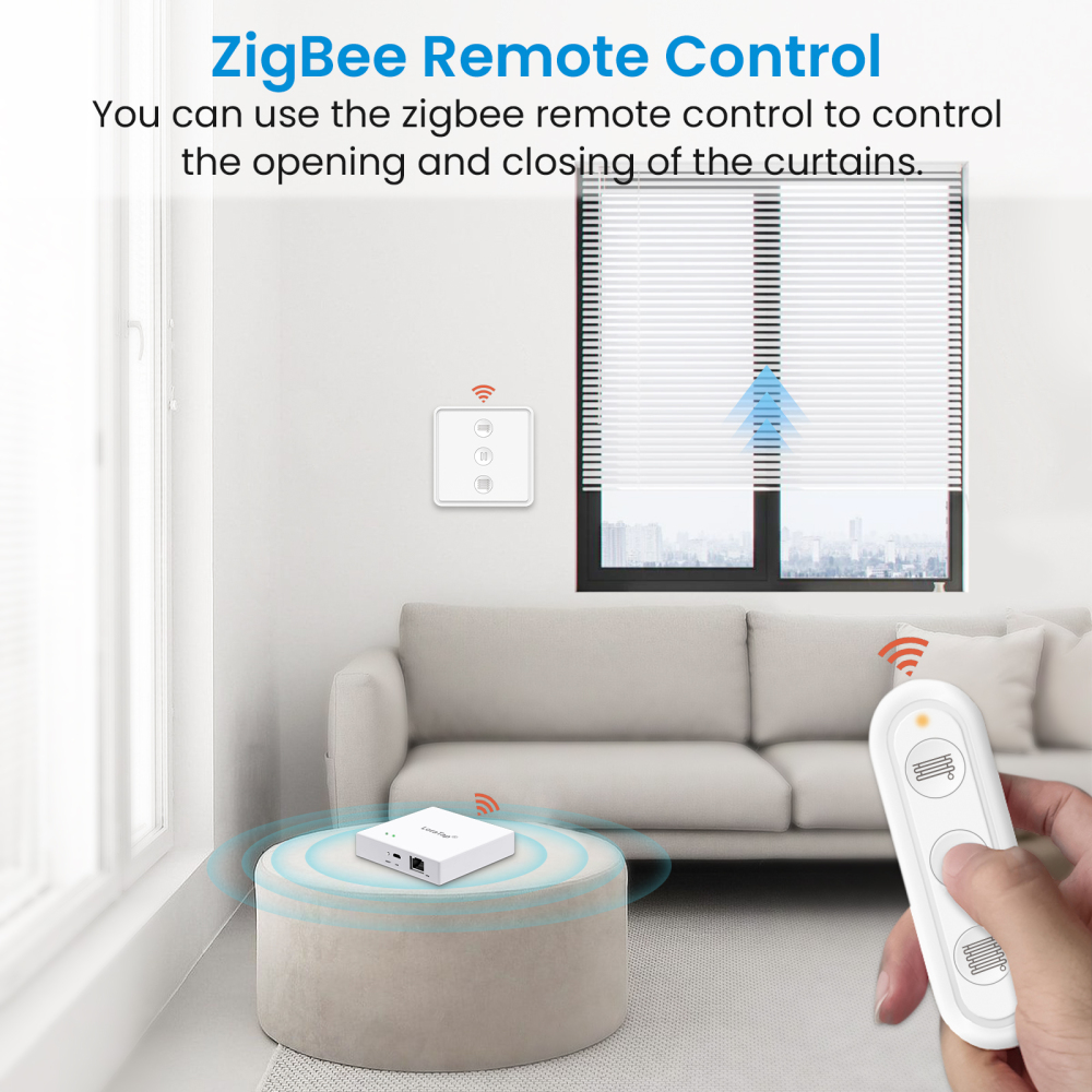 LoraTap Tuya Smart Life ZigBee 3.0 Roller Shutter Blinds Scene Switch Remote Controller Google Alexa Echo Home Assistant
