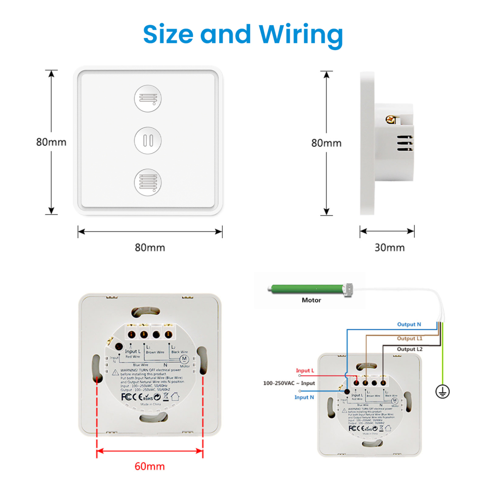 LoraTap Tuya Smart Life ZigBee 3.0 Roller Shutter Blinds Scene Switch Remote Controller Google Alexa Echo Home Assistant