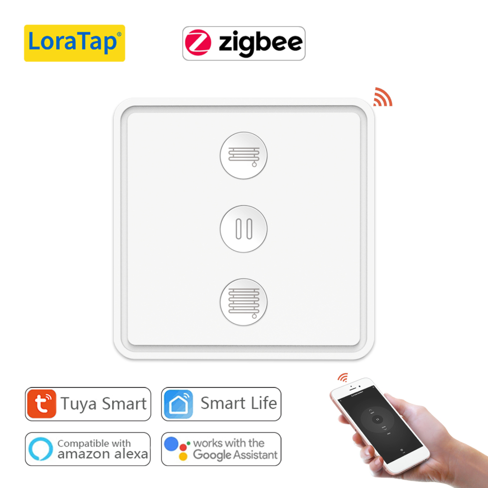LoraTap Tuya Smart Life ZigBee 3.0 Roller Shutter Blinds Scene Switch Remote Controller Google Alexa Echo Home Assistant