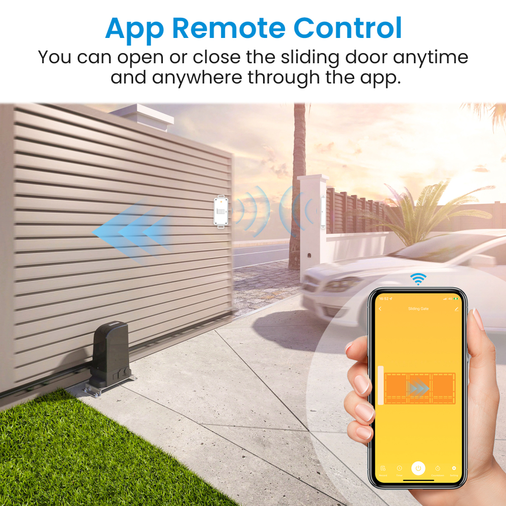 LoraTap Tuya Smart Life Sliding Gate Motor Opener Controller Waterproof IP65 Door Sensor USB Charge Work With Google Home Alexa