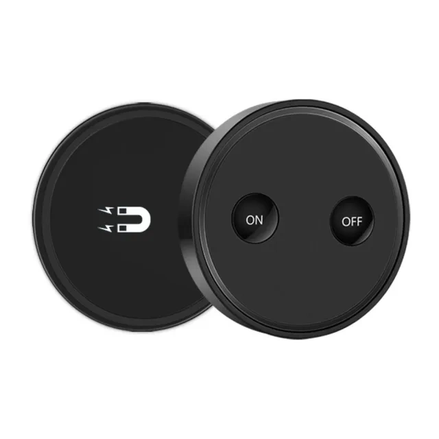Remote Control Wireless Light Switch with Tiny Relay Module 2500W Magnetic Wall Switch or Be Portable 200m Range Easy to Install (Black)