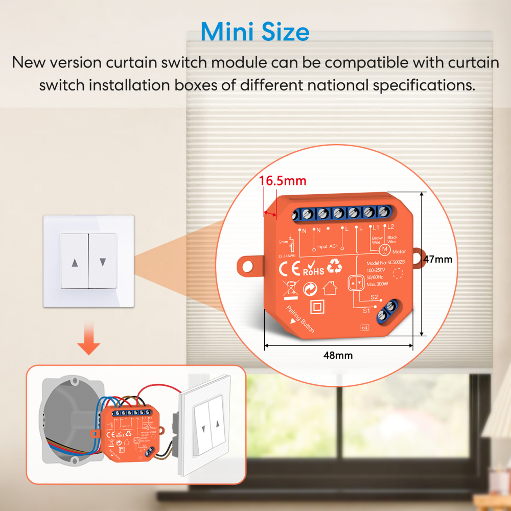 ZigBee Roller Shutter Blinds Curtain Switch Tuya Smart Life Percentage Progress Timer Voice Control Google Assistant Alexa