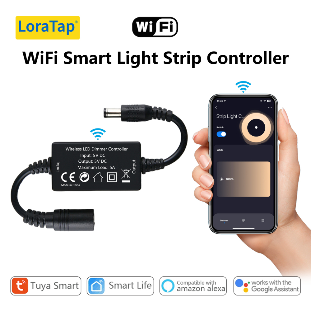 LoraTap Tuya Smart Life WiFi Dimmer Switch DC 5V LED for Strip Light String Light RV Boats Pub Yachts Led Remote Control