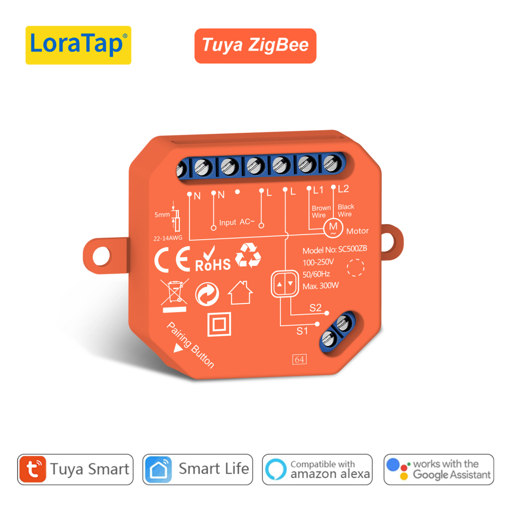 ZigBee Roller Shutter Blinds Curtain Switch Tuya Smart Life Percentage Progress Timer Voice Control Google Assistant Alexa
