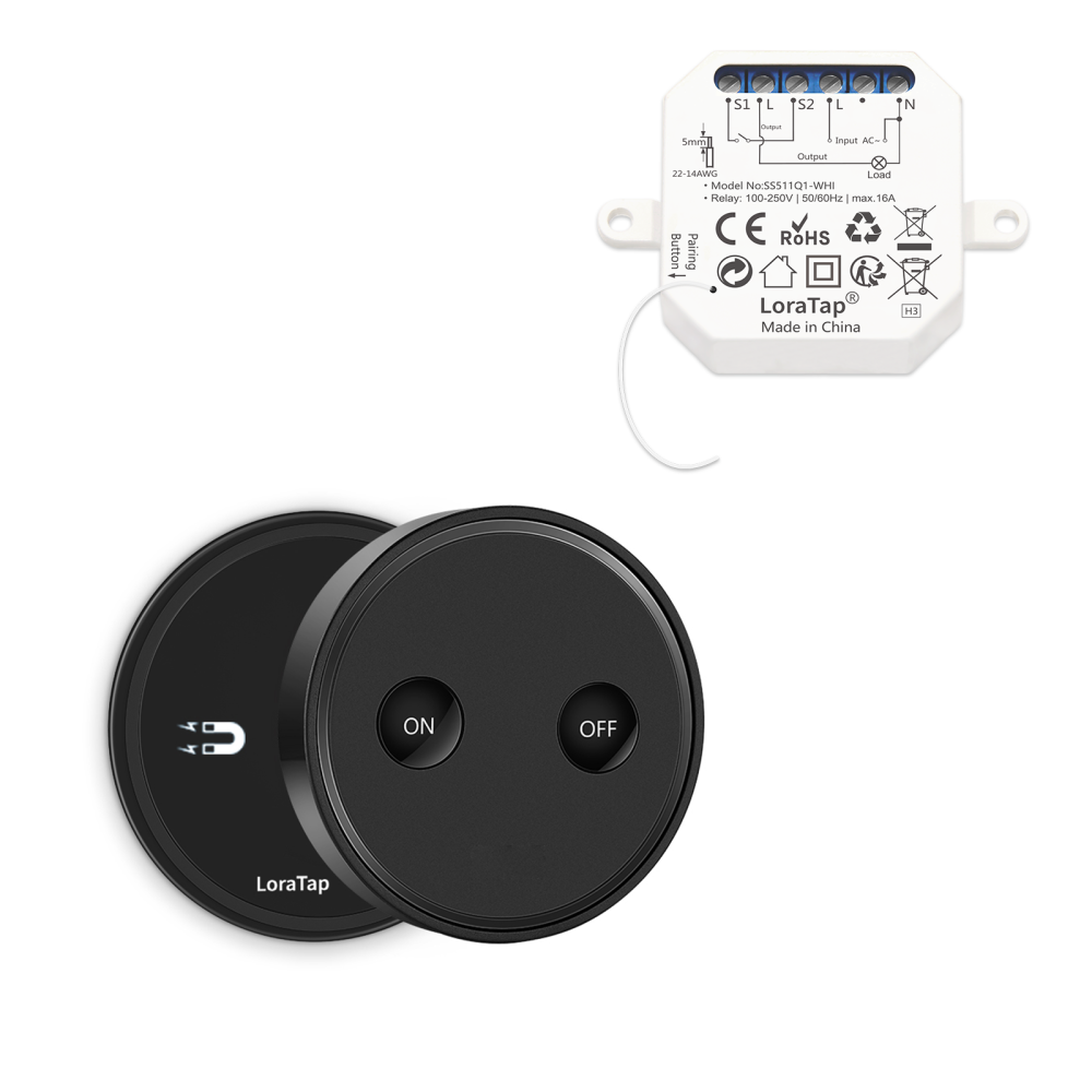 Wireless Remote Control DIY Light Switch with Magnetic Plate 10A works with manual wall switch