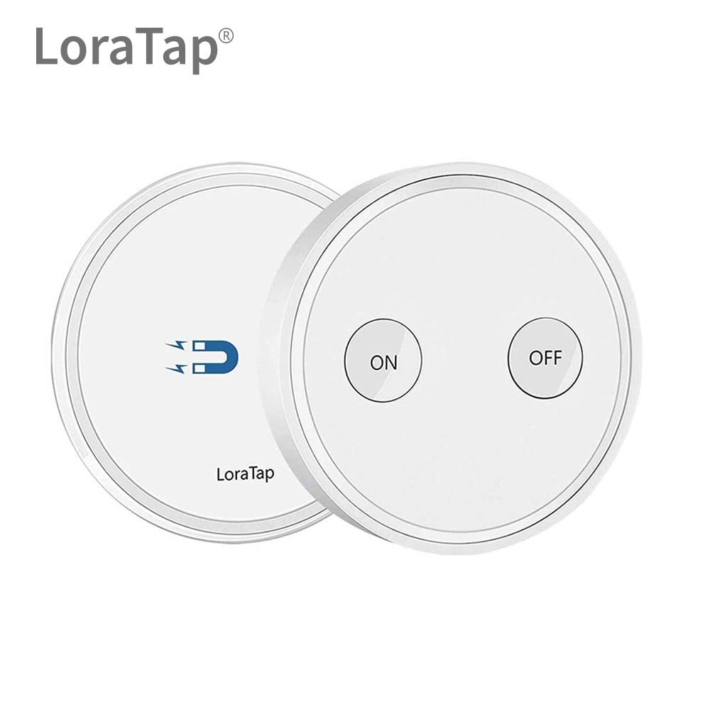 LoraTap Magnetic Wireless Lights Switch Kit (Three 2-button remotes and one relay receiver) 868Mhz for EU market