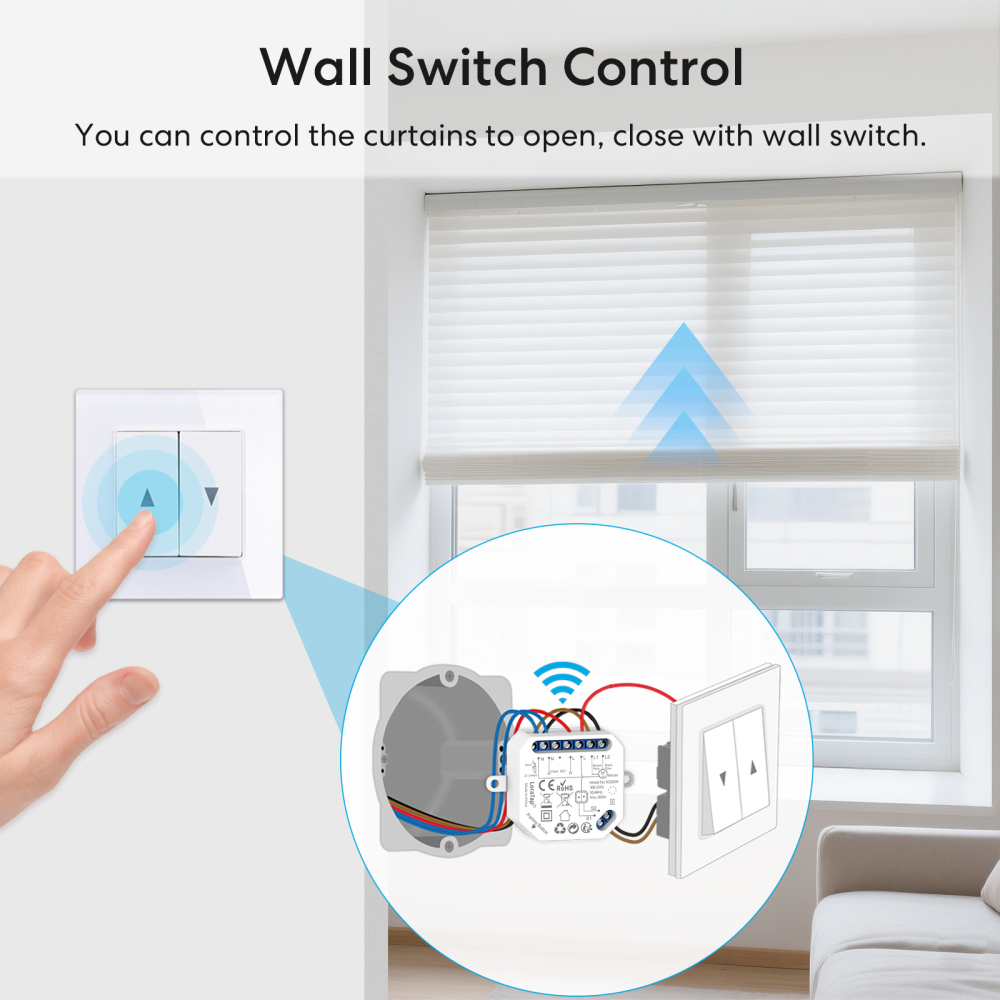 LoraTap Tuya Smart WiFi Curtain Switch Relay Module for Roller Shutter Window Blinds Google Home Alexa Voice Control