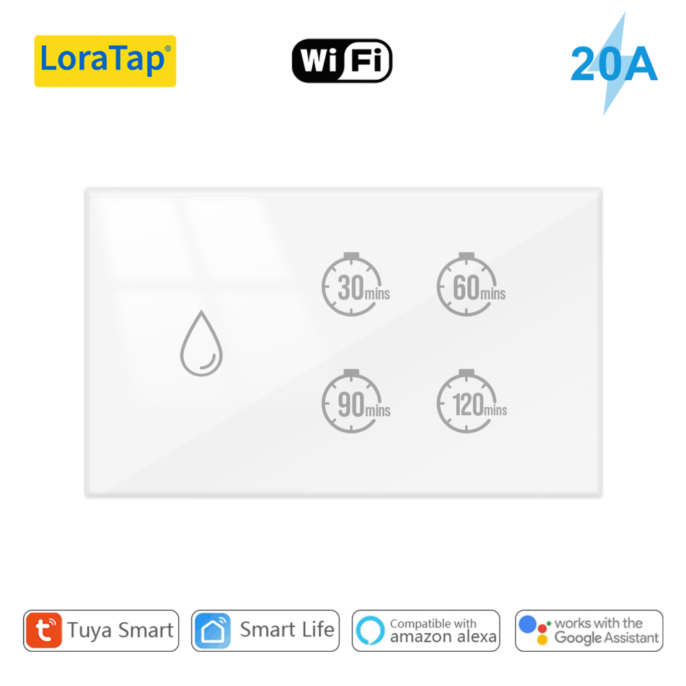 Tuya Smart Life 20A Boiler Water Heater Switch Touch Panel Control Timer Countdown Energy Monitoring Work with Google Assistant Alexa